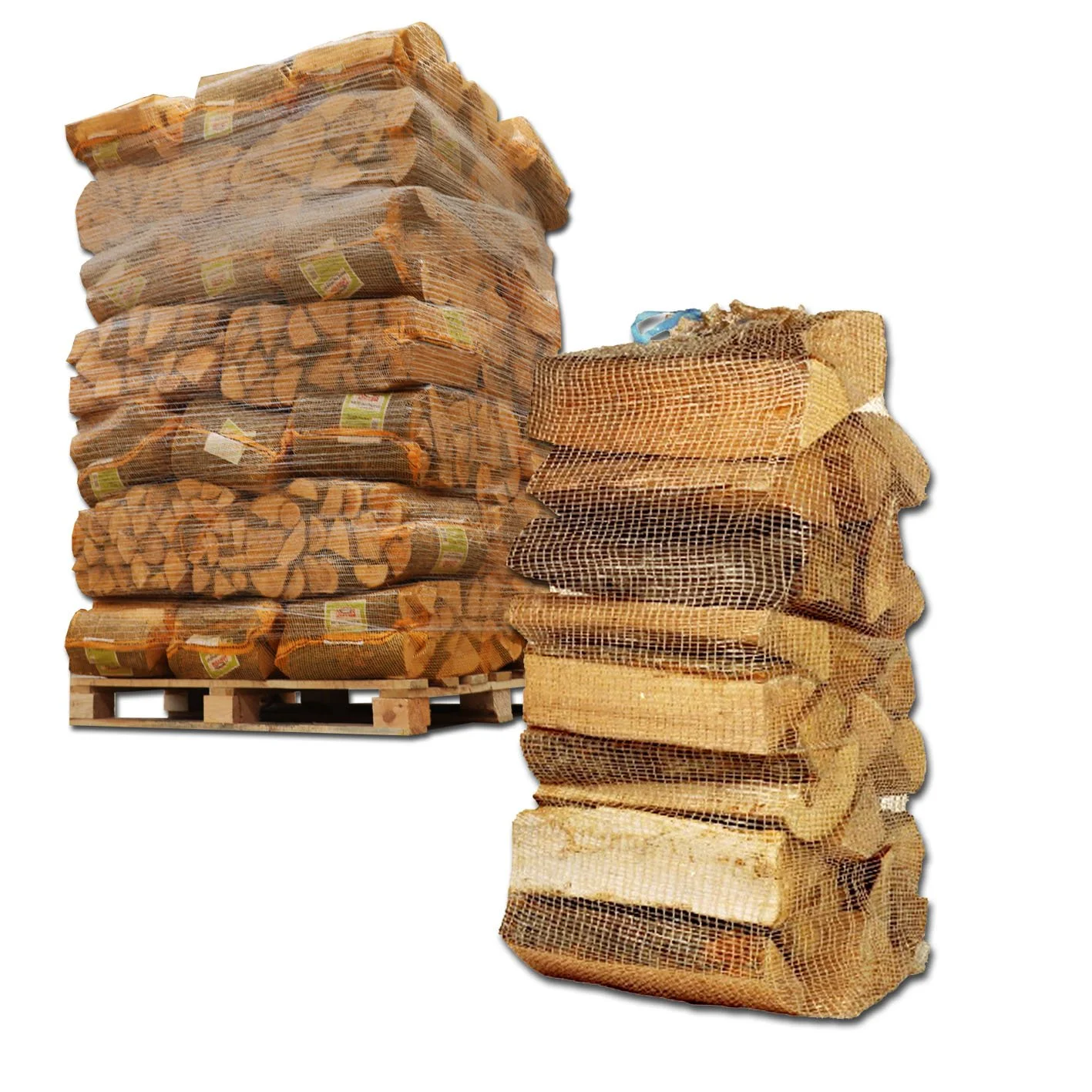 40 netten met houtblokken van 25 kg – Hardhoutmix 30 cm