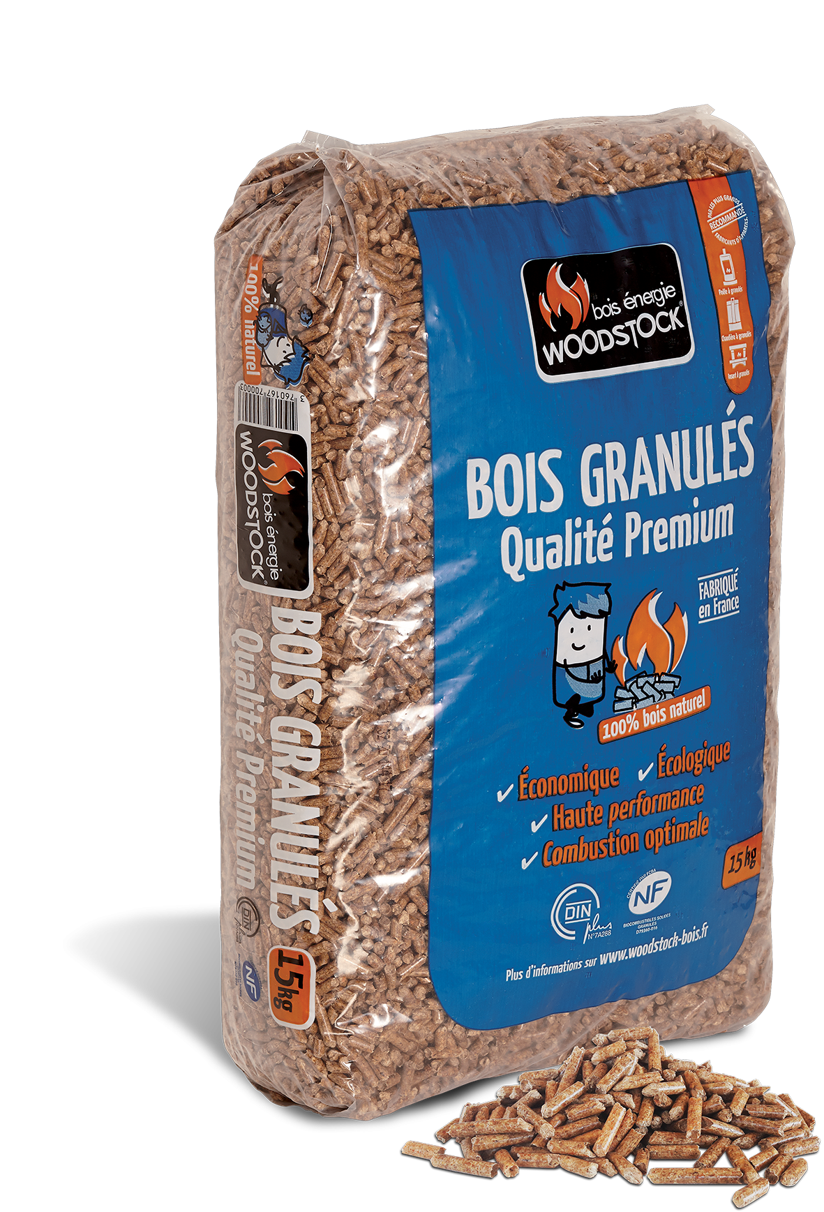 WOODSTOCK Houtpellets 1 Pallet van 78 Zakken van 15 Kg