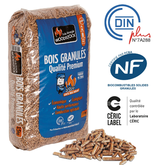 Woodstock-pellets – Premium kwaliteit – 64 Zakken van 15 Kg